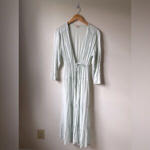 Light Mint Women's Kimono Dress with Tie Waist